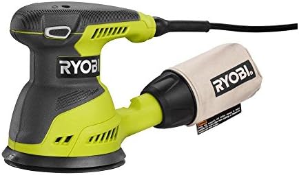 Ryobi S652DGK Corded Comfort-Grip Orbital 1/4 Inch 2 Amp Sheet Sander with Dust Bag (Non-Retail Packaging) (Renewed)