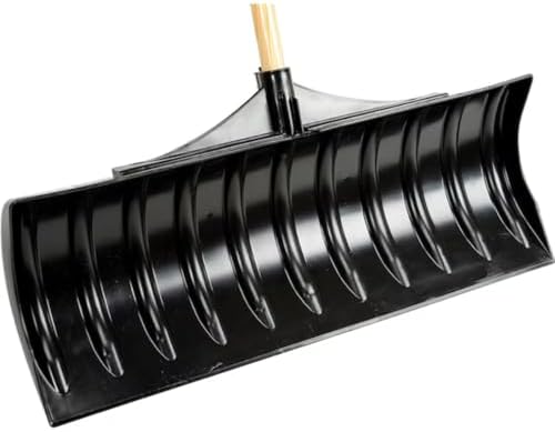 Snow Shovel with 24-Inch Wide Poly Blade, 45-Inch Wood Handle | D-Grip Handle Snow Pusher