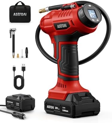 AstroAI Cordless Tire Inflator Portable Air Compressor 160PSI 12VDC Battery