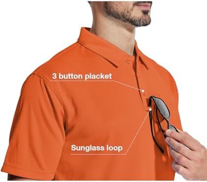ZITY 5 Pack Polo Shirts for Men with Pocket Dry Quickly Short Sleeve Athletic Outdoor Work Collared Shirts