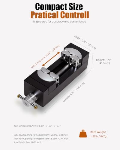 Smart Mini Fractal Vise, Heavy Duty Drill Press Vise Bench Vise Clamps, Portable Table Fractal Jaws, Fixed Tool for Woodworking, Handcraft Creations, Metal, Cutting Conduit, Drilling, Irregular Object