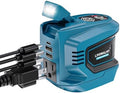 LIVOWALNY 220W-250W Power Inverter Compatible with Makita 18V Battery, DC 18V to AC 110-120V Power Station with 1 AC Outlet, 2 USB, 1 Type-C & LED Light, for Camping Power Outage (No Battery)