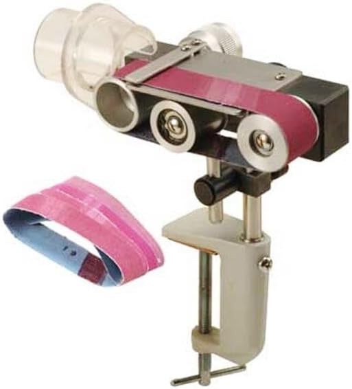 Ikohe Belt Sander Compact size for Jewelers Bench with 5 Ruby Belts 1" wide For use with Flask Shaft