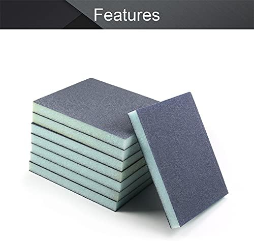 Utoolmart Sanding Sponge Sanding Blocks, 150 Grit Wet Dry Sandpaper Sponge, Washable and Reusable Sand Sponge Kit, for Kitchen Cookware Cleaning and Rust Removal of Rusted Metal, Blue, 8 Pcs