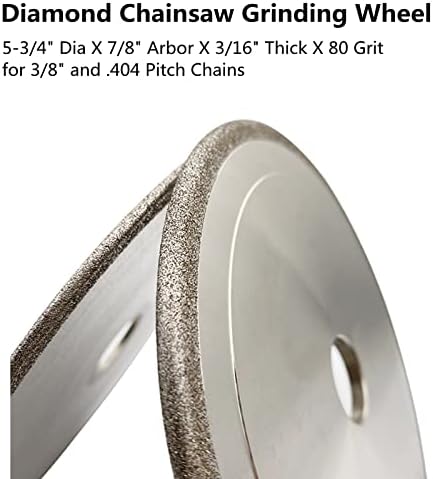 Diamond 5-3/4” Chainsaw Grinding Wheel 3/16" Thick for 3/8" and .404 Pitch Carbide Chains (3/16 inch Thick)