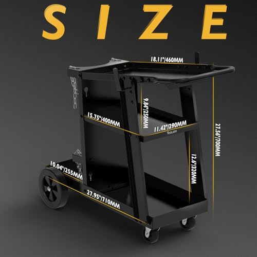 TOOLIOM 3-Tier Welding Cart with Tilted Top, 260 lb Capacity
