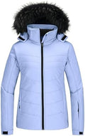 Skieer Women's Ski Jacket Waterproof Warm Puffer Thick Hooded Winter Coat