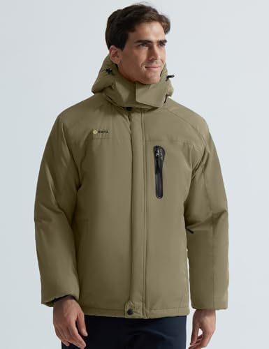 GEMYSE Men's Winter Ski Jacket Waterproof Snow Coat with Detachable Hood