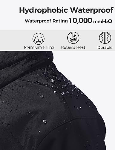 wantdo Boys' 3-in-1 Ski Jacket Fleece-Lined Winter Coat Hooded Raincoat