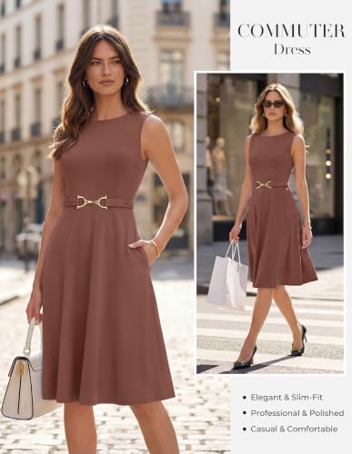 GRACE KARIN Work Business Midi Flowy Sleeveless Dresses for Women