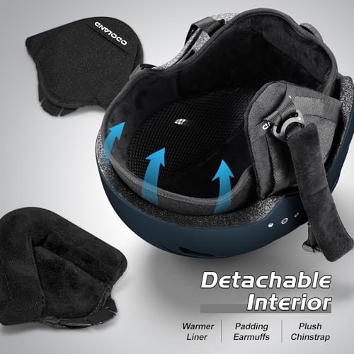 Odoland Ski Helmet with 2-in-1 Visor Goggles, Lightweight for Men Women