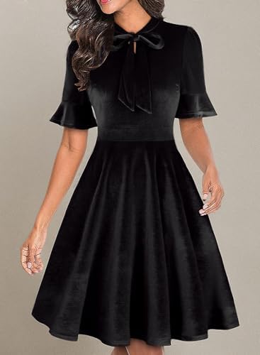 Women Summer Floral Ruffle Sleeve Wear to Work Church Wedding Guest Party Dresses