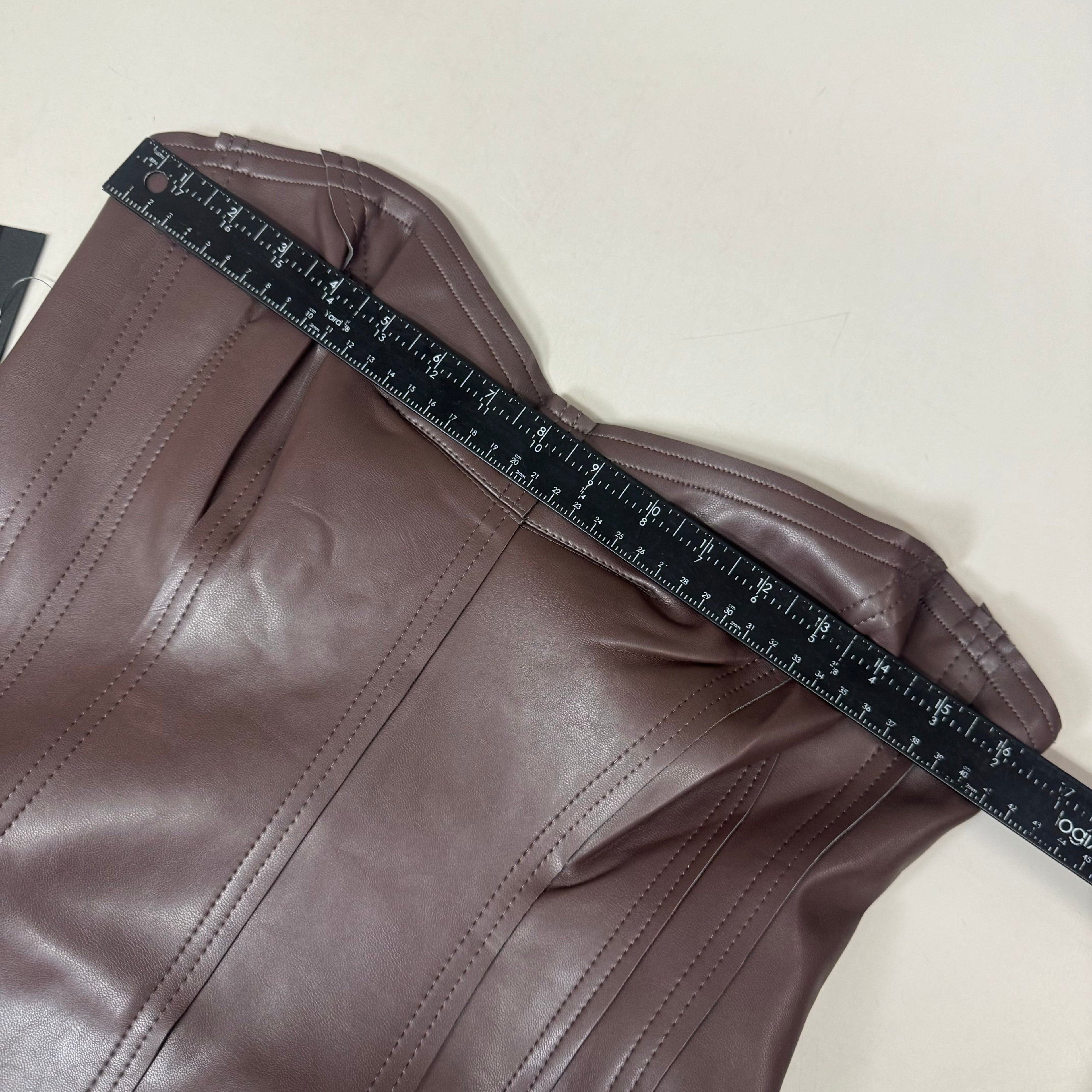 NORMA KAMALI Strapless Grace Mini Dress Unlined Women's Sz L/40 Chocolate