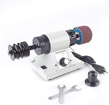 110V 8000RPM Leather Polisher Grinder Machine Leather Edge Grinding Burnishing Tool with 4 Belts Practical for All Vegetable Tanned Leather Products（30*12.6*13cm）