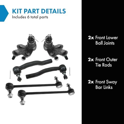 TRQ Front Steering & Suspension Kit Ball Joint Sway Bar Stabilizer Link Tie