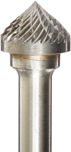 Drill America SK-5 Carbide Burr/Rotary File 90 Degree Included Angle Double Cut for Die Grinder 1/2" Dia. x 1/4" Cut Length with 1/4" Shank and 2-1/8" Overall Length, DUL Series
