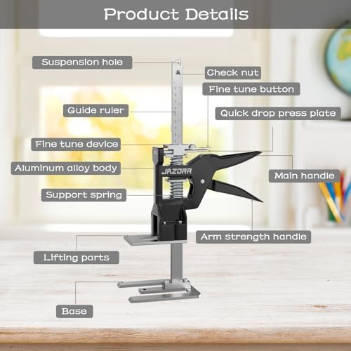 2Pcs Metal Labor Saving Arm Jack, 440LBS Furniture Lifting Tool, Furniture Jack Adjustable Height Support for Door Installation, Tile Laying, Cabinet Lifting & Window Positioning