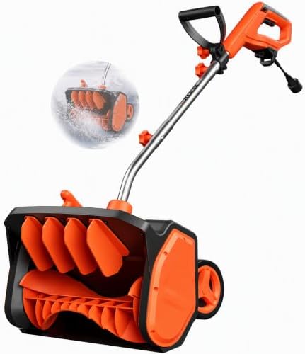 VOLTASK 17-Inch Corded Snow Blower with Wheels, 12 Amp Electric Snow Shovel
