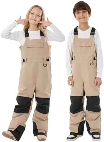 GSOU SNOW Kids Snow Bibs Boys Girls Ski Snowboard Pants (3-16Years)