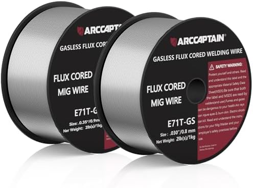 ARCCAPTAIN Flux Core Welding Wire .030“ & .035" E71T-GS Mig Welding Wire 2-Pound Spool Gasless Mild Carbon Steel Compatible With Lincoln Miller Forney Harbor Welder