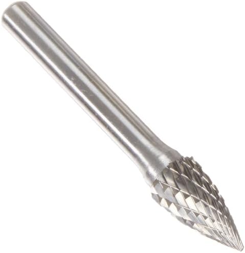 Drill America SG-3 Carbide Burr/Rotary File Tree Pointed-End Double Cut for Die Grinder 3/8" Dia. x 3/4" Cut Length with 1/4" Shank and 6" Overall Length, DUL Series