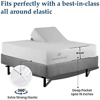 JS Sanders Collection Split Head Sheet Set Cal. King Size,Silver