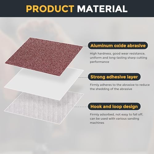 HARFINGTON 10 Pcs 8 Inch Sanding Discs 80 Grit Red Aluminum Oxide