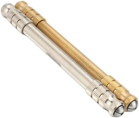 2pcs Detachable Double Headed Pin Vise Hand Drill, High Strength Metal Brass Material, Interchangeable Chuck Sizes for Versatile Use, Stable and Precise Grip, Suitable for