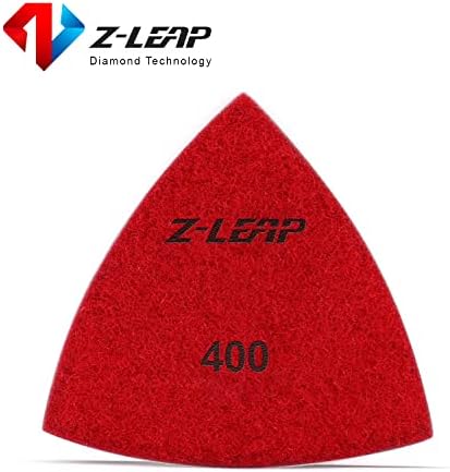 Diamond Triangular Sandpaper Sheet Discs Sanding Pads for for Grinding Stone Glass Ceramic 3"(80mm) 400 Grit