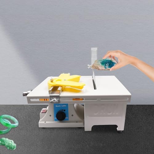 Mini Table Saw and Polisher, Multi-Functional Lapidary Saw for Crafts, Jewelry Making Polisher for Cutting, Grinding, Drilling, Angle Adjustable