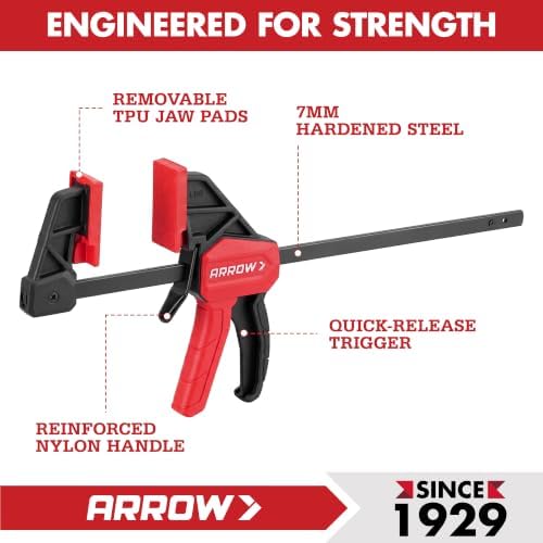 ARROW 4-Piece 6" Mini Bar Clamps for Woodworking with 50LBS Load Limit