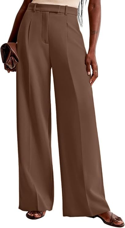 NIMIN Women Wide Leg Work Pants High Waisted Dress Trousers with Pockets