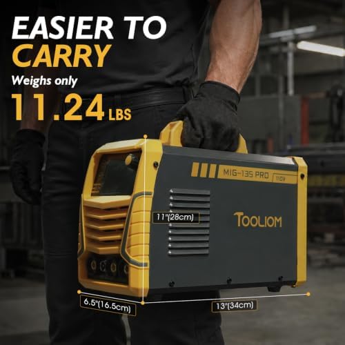 TOOLIOM 135A 110V Gasless Flux Core MIG Welder Kit with Wire and Gloves