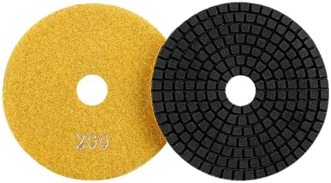 Diamond Polishing Pad, 4 inch 100 mm 200 Grit Sanding Discs for Grinder & Polisher, Hook and Loop Backing Pad for Grinding Buffing Granite Marble Concrete Stone (1 Piece)