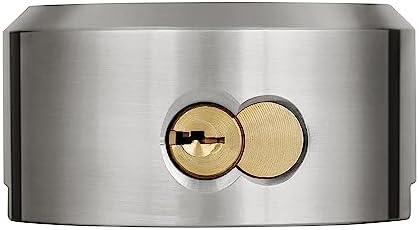 FIGODE® Stainless Steel Puck Lock, Military-Grade Hidden Shackle Padlock, Weatherproof Trailer Door Lock, 4 Padlocks Keyed Alike