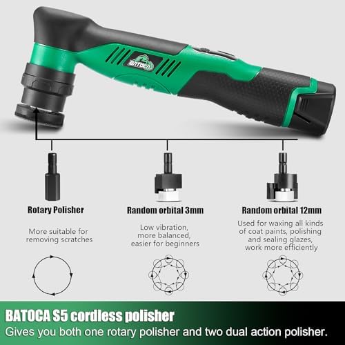 BATOCA S5 Cordless Mini Car Polisher Buffer Sander Rotary & Dual Action