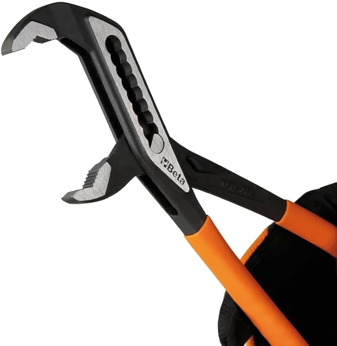 Beta 1048N/D3 Set of 3 Slip Joint Pliers, Chrome Vanadium Steel, Slip-Proof PVC Handles, 6", 10", and 12"