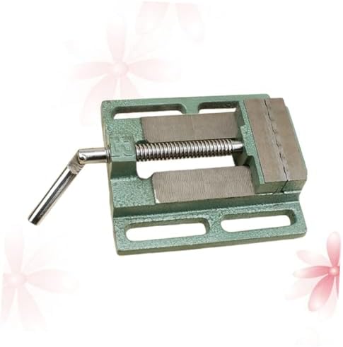 Mikikit 5-inch Cast Iron Drill Press Vise Table Vise Bench Clamp for Woodworking Milling and Drilling Machines, Small Workholding Device for Workshop Use