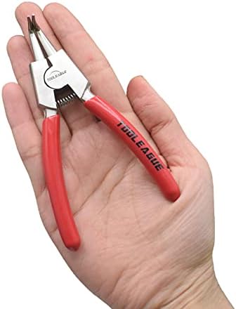 TOOLEAGUE 5" Small Snap Ring Pliers Set, Mini Circlip Pliers Kit, 4 Pcs