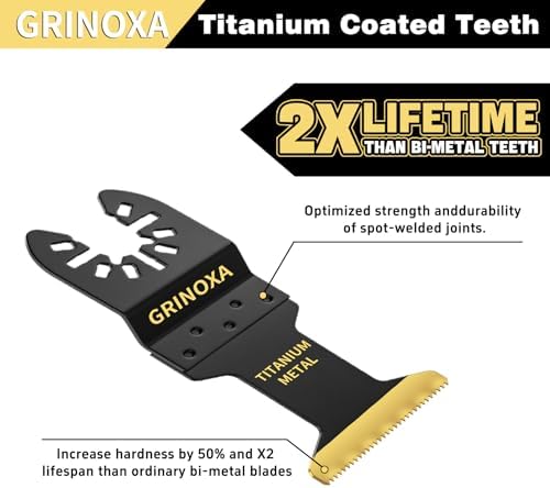 20pcs Titanium Oscillating Saw Blades, Universal Multitool Blades for Metal Nails Wood Cutting, Oscillating Tool Blade for Hard Material, Multi Tool Blades Kits for Milwaukee Dewalt Bosch Ryobi