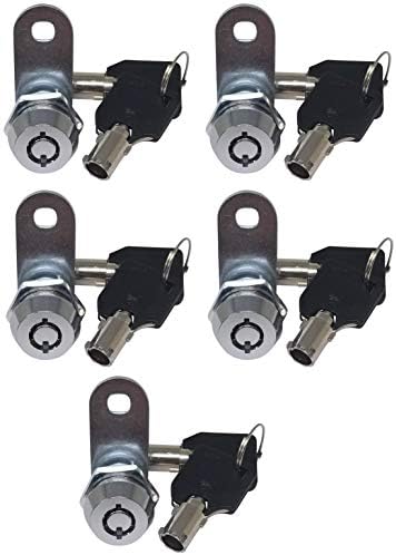 5/8" Tubular Cam Locks (180° Chrome, 5-Pack) RV Toolbox Cabinet Replacement