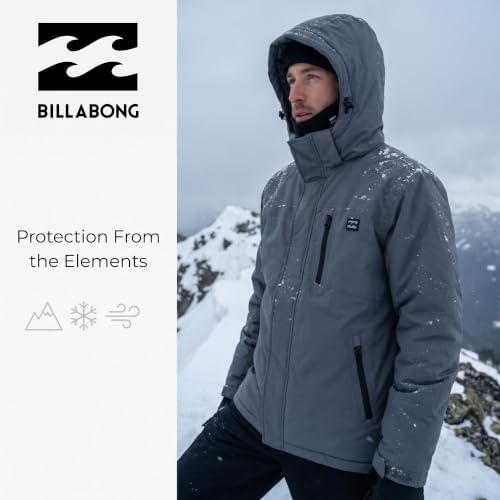 Billabong Ski Jacket Men - Waterproof Shell, Hooded Warm Winter Snow Coat