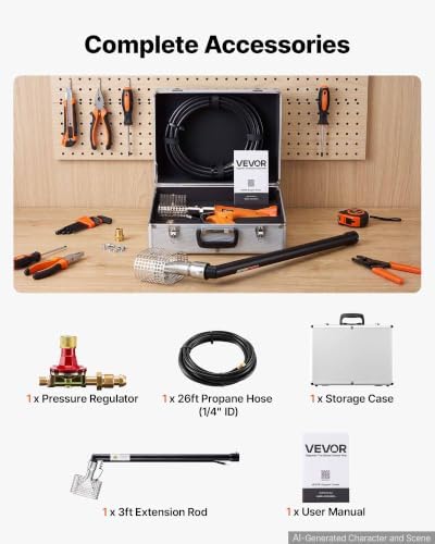 VEVOR Propane Heat Gun with 3FT Extension Pole Up to 168280 BTU Hot Air Gun