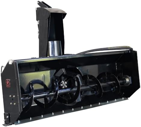 72" Skid Steer Hydraulic Snow Blower Attachment, Direct Drive Auger Snow Thrower, Universal Quick Attach, Heavy Duty Steel, 270° Hydraulic Chute, for Industrial & Commercial Snow Removal
