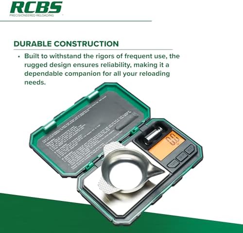 RCBS 1500 Grain Pocket Scale – Digital Reloading – 0.1 Grain – Ready to Use - Green