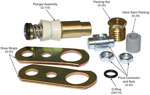Merrill MFG PKAF Any Flow Yard Hydrant Repair Parts Kit – Merrill Complete Replacement Set for Any Flow Frost-Proof Hydrants (AF Parts Kit, Draw Straps, Plunger, Packing, O-Ring)