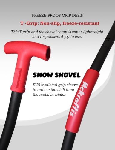 Ergonomic Snow Shovel for Driveway Home Garage; T-Grip
