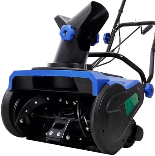 Corded Electric Snow Thrower – 15 Amp, 20" Clearing Width with 30ft Throw Distance, 180° Rotating Chute – Heavy-Duty Snow Blower for Driveways, Sidewalks, and Patios – Black & Blue
