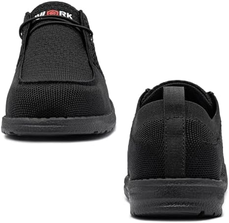 LARNMERN Steel Toe Loafers Women Slip On Work Safety Shoes Walking Sneakers