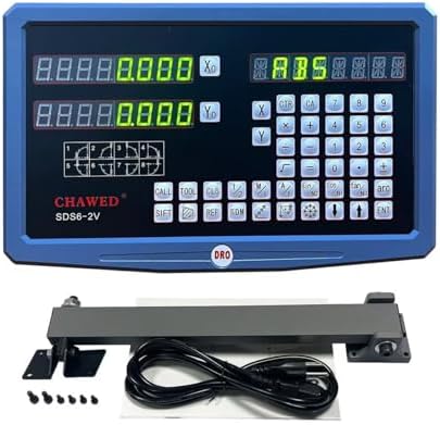 DRO Digital Readout 2 Axis Screen DRO Readout Display Linear Scale for Bridgeport/Knee Mill Milling Machine Lathe Machine Tools (SDS6-2V)